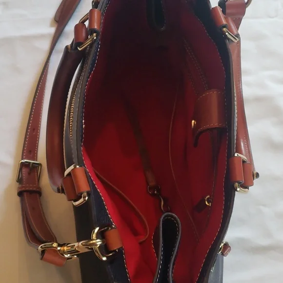 Dooney & Bourke Blue Pebble Grain Leather Satchel Shoulder Bag - Picture 7 of 13